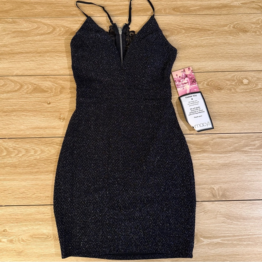 NWT Women's Vintage Emerald Sundae Black Sparkly Dress Size Medium